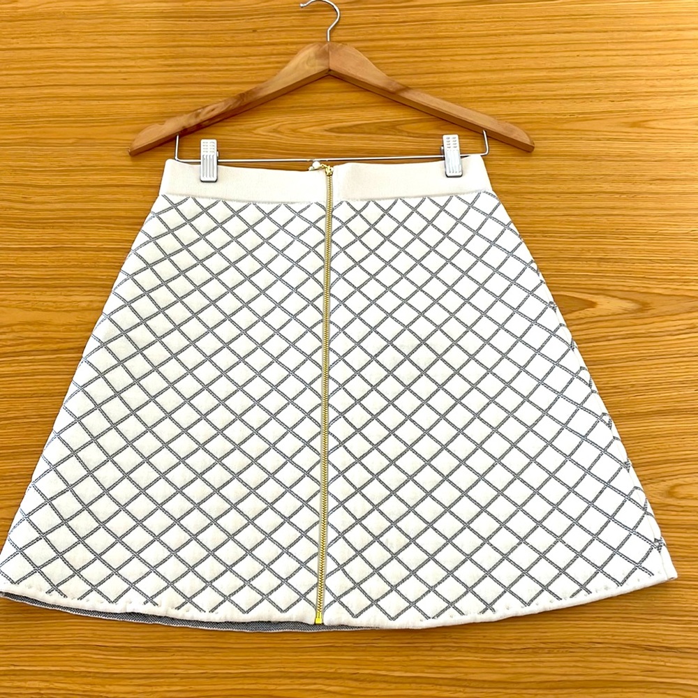 Sandro White and Black A-Line Skirt